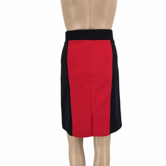Nicole Miller pencil skirt L red black color block mini above knee - Picture 5 of 10